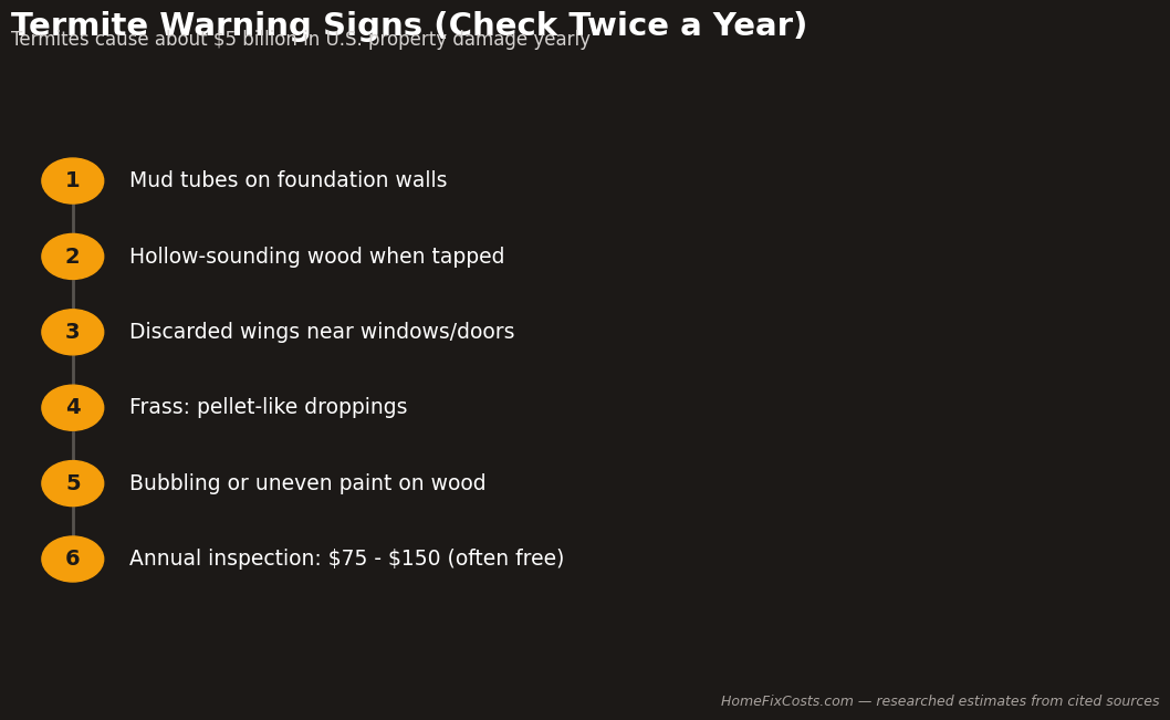 Termite warning signs homeowners should check twice a year